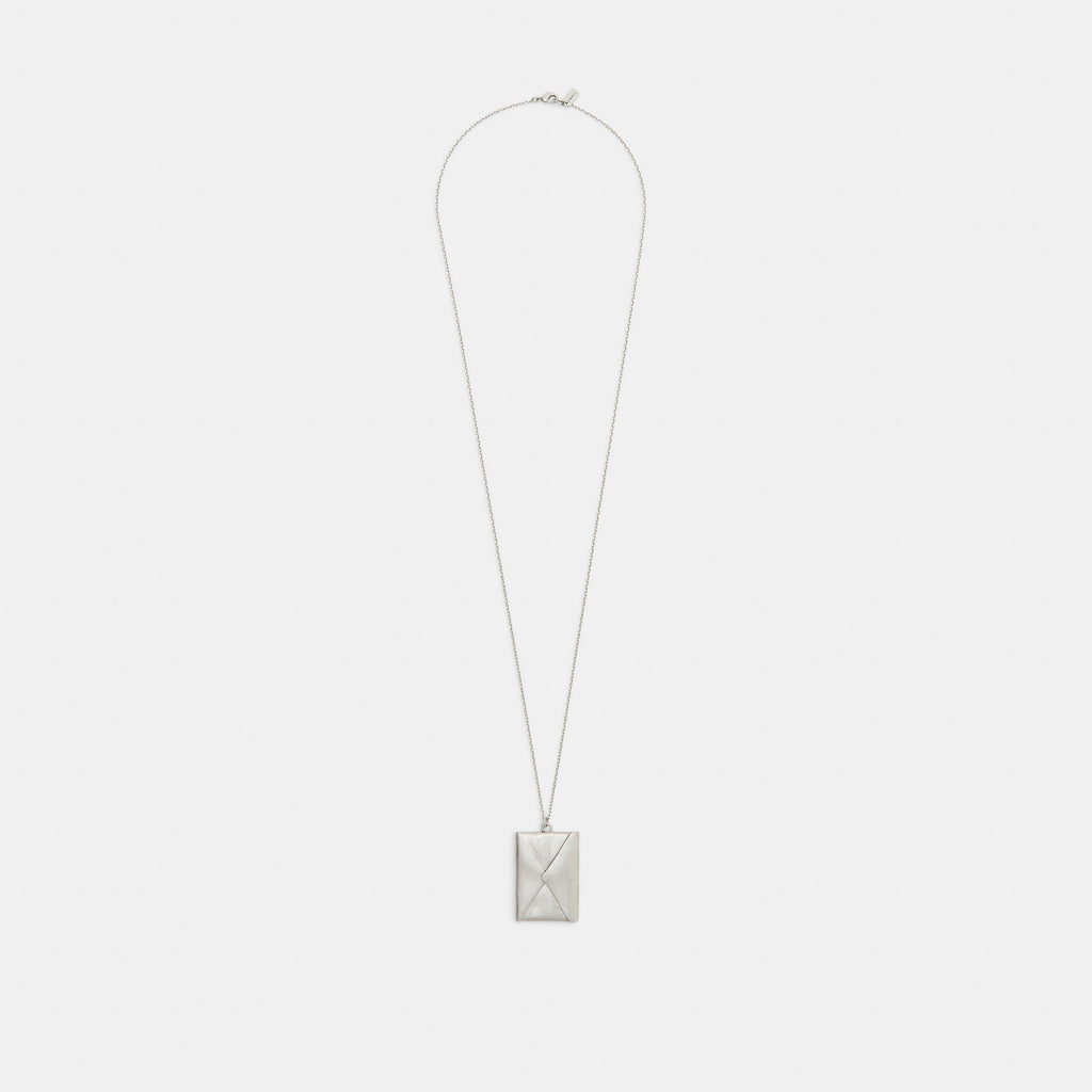 Coach Envelope Pendant Long Necklace - Silver (2)