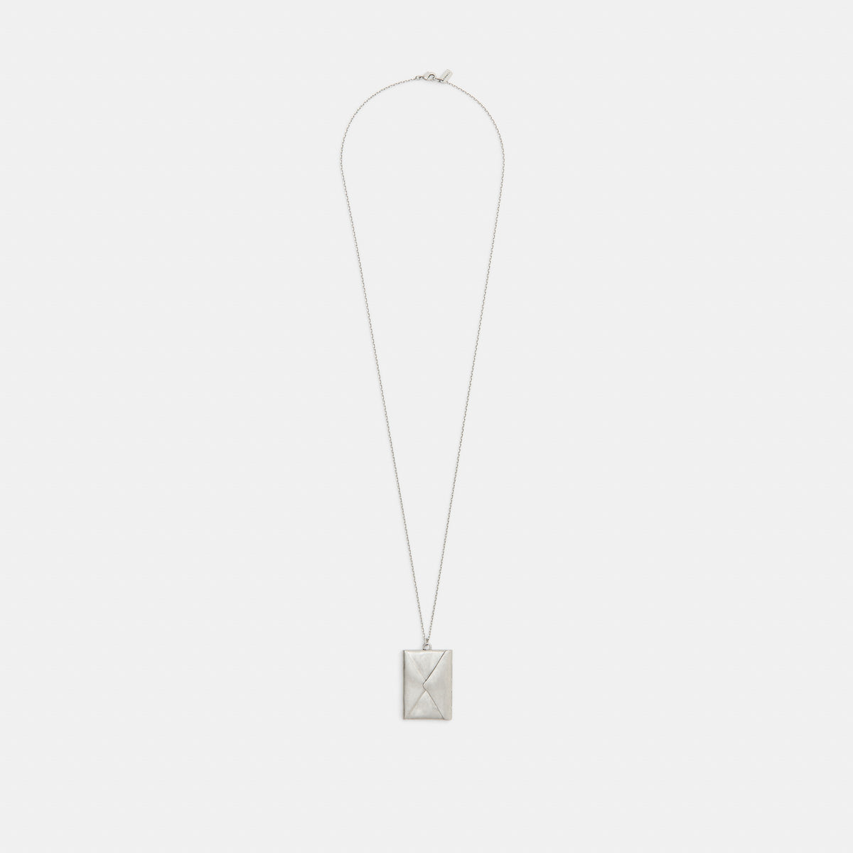 Coach Envelope Pendant Long Necklace - Silver (2)