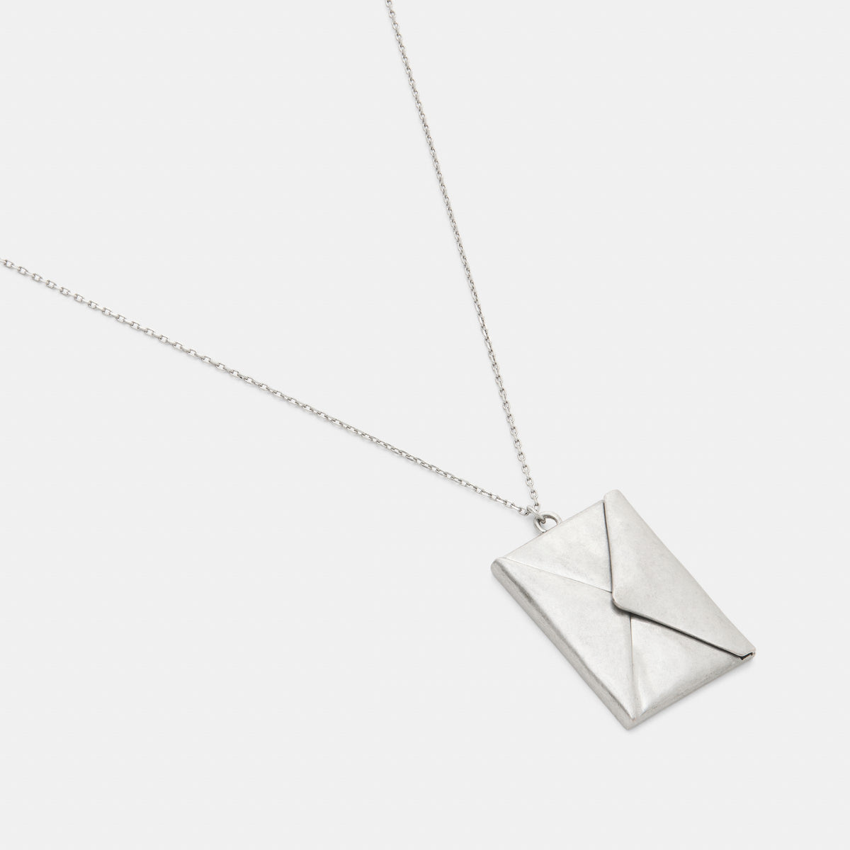 Coach Envelope Pendant Long Necklace - Silver (3)