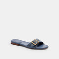 Coach Margot Flat Sandal In Crystal Signature Denim - Denim (Women's)
