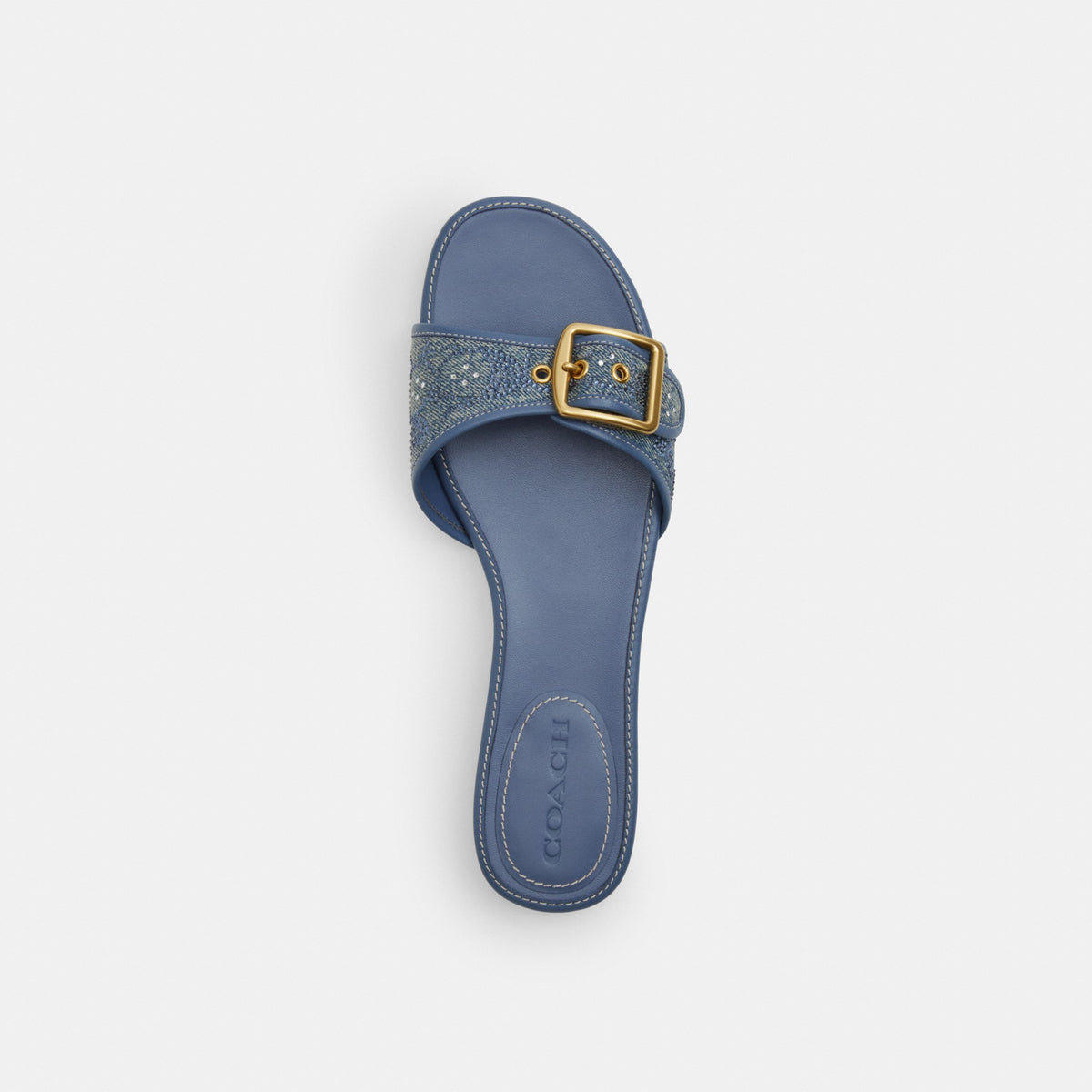 Coach Margot Flat Sandal In Crystal Signature Denim - Denim (Women's)