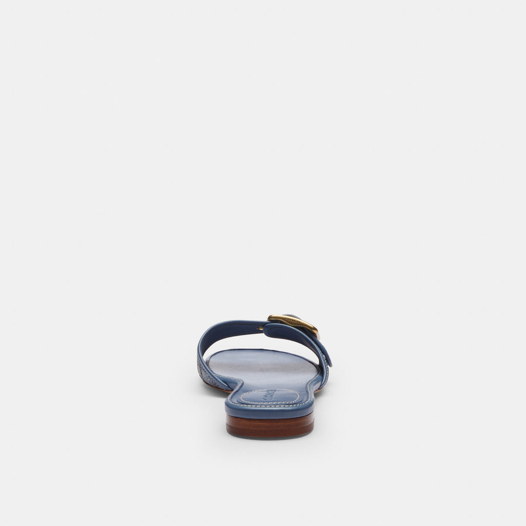 Coach Margot Flat Sandal In Crystal Signature Denim - Denim (Women's)