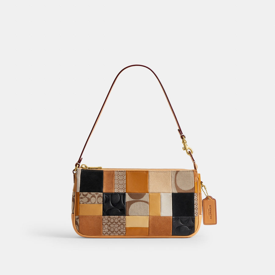 Coach Plaza Bag 25 With Patchwork - Brass/Brown Multi (Women's)