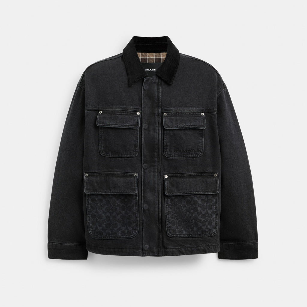 Coach Denim Chore Coat With Flannel Lining - Black Wash (Men's)