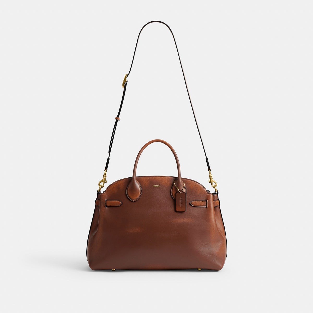Coach Soft Empire Carryall Bag 40 In Loved Leather - Brass/Brown (10)