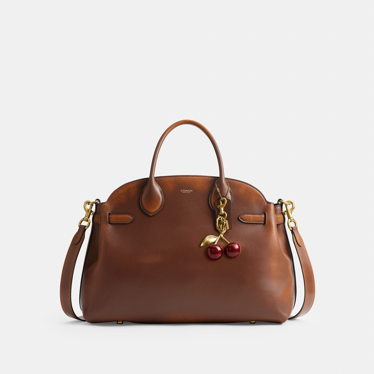 Coach Soft Empire Carryall Bag 40 In Loved Leather - Brass/Brown (8)