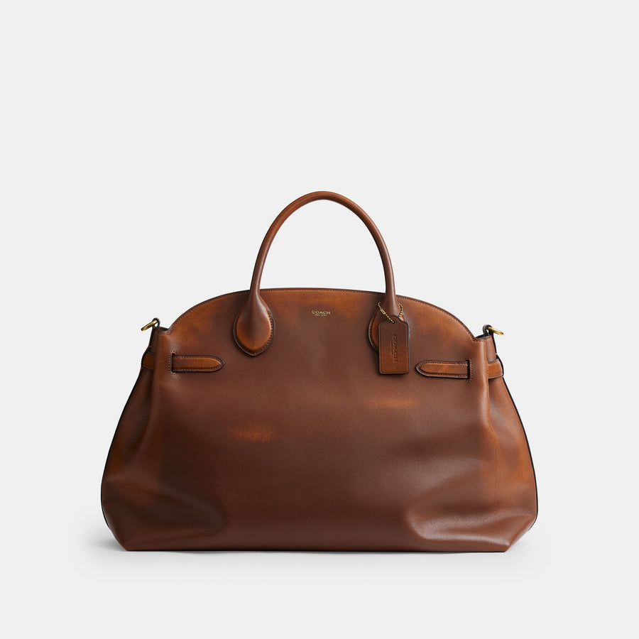 Coach Soft Empire Carryall Bag 48 In Loved Leather - Brass/Brown