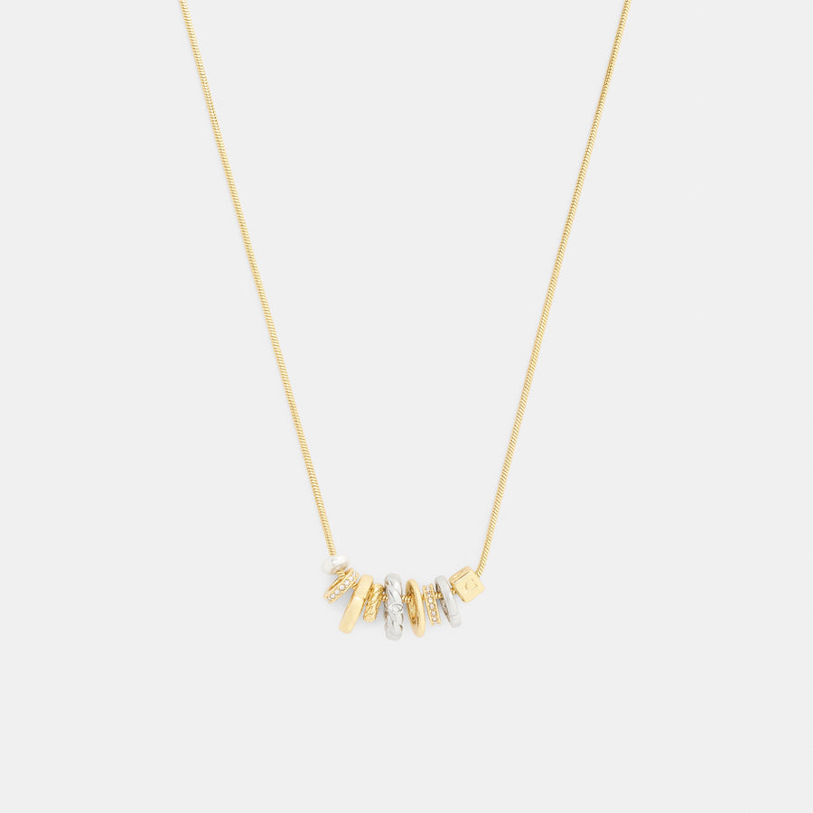 Coach Mixed Rondelle Pendant Necklace - Gold/Silver (Women's)