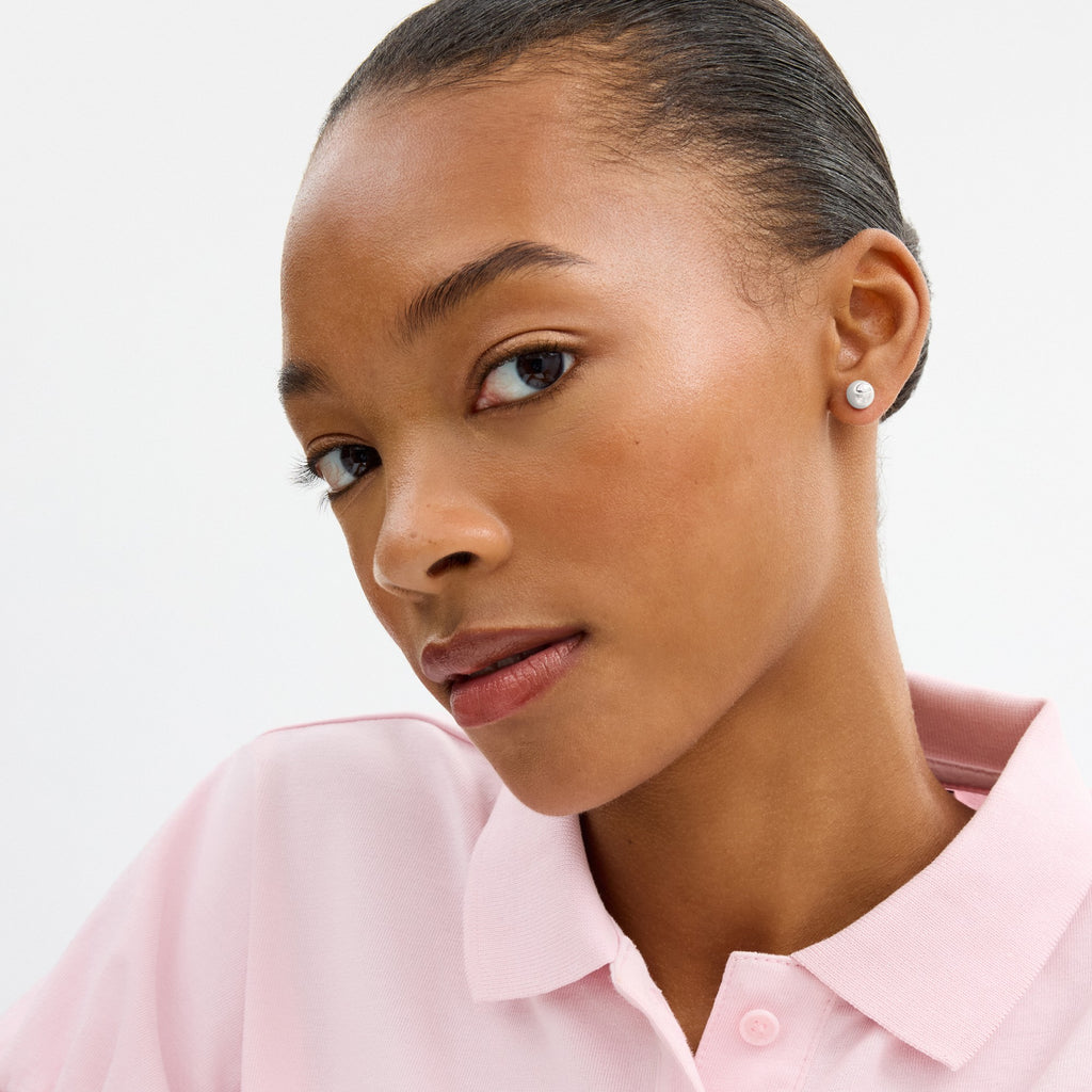 Coach Signature Pearl Stud Earrings - Silver/Pearl (Women's)