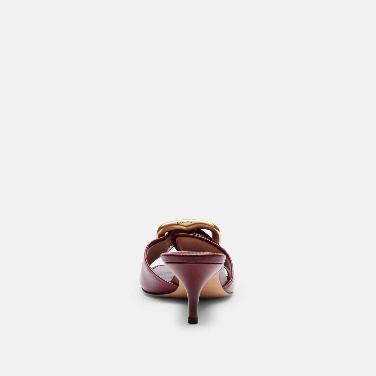 Coach Margot Sandal With Oversized Buckle In Loved Leather - Dark Cherry (4)