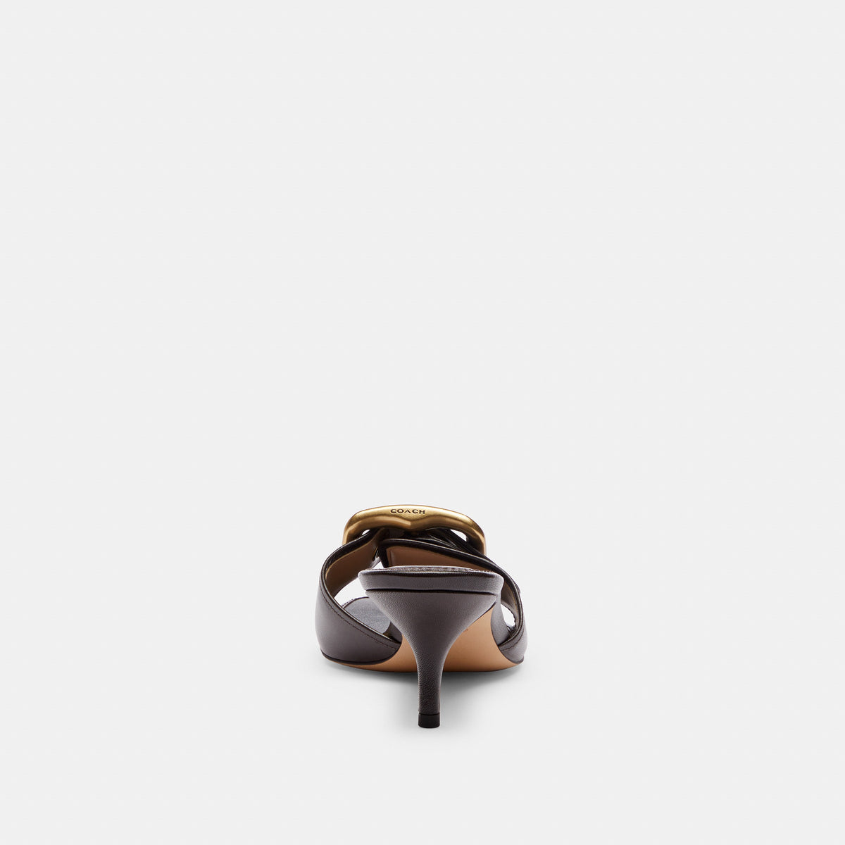 Coach Margot Sandal With Oversized Buckle In Loved Leather - Chocolate Brown (4)