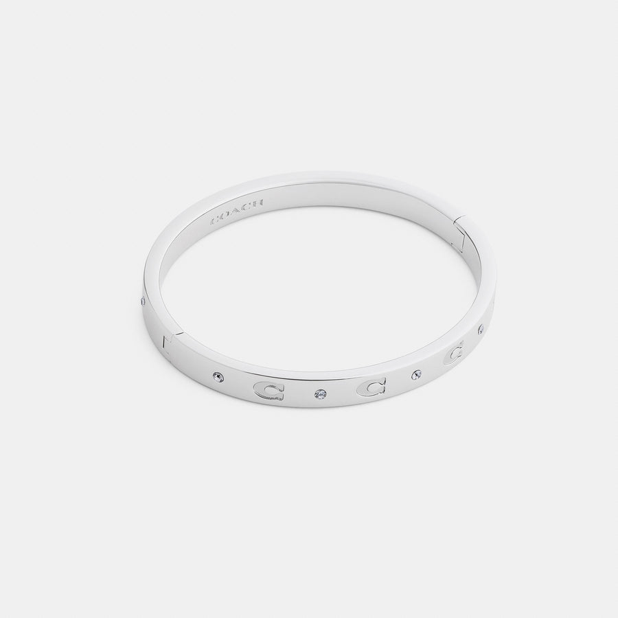 Coach Repeated C Hinged Bangle - Silver (Women's)