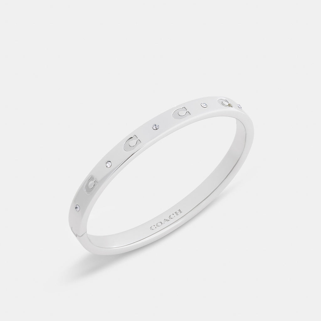 Coach Repeated C Hinged Bangle - Silver (2)