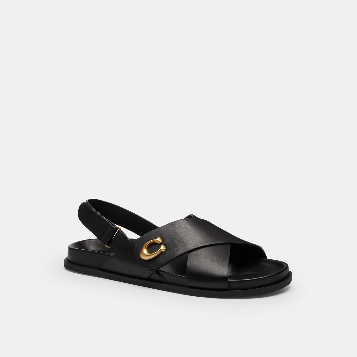 Coach Sculpted C Criss Cross Sandal - Black