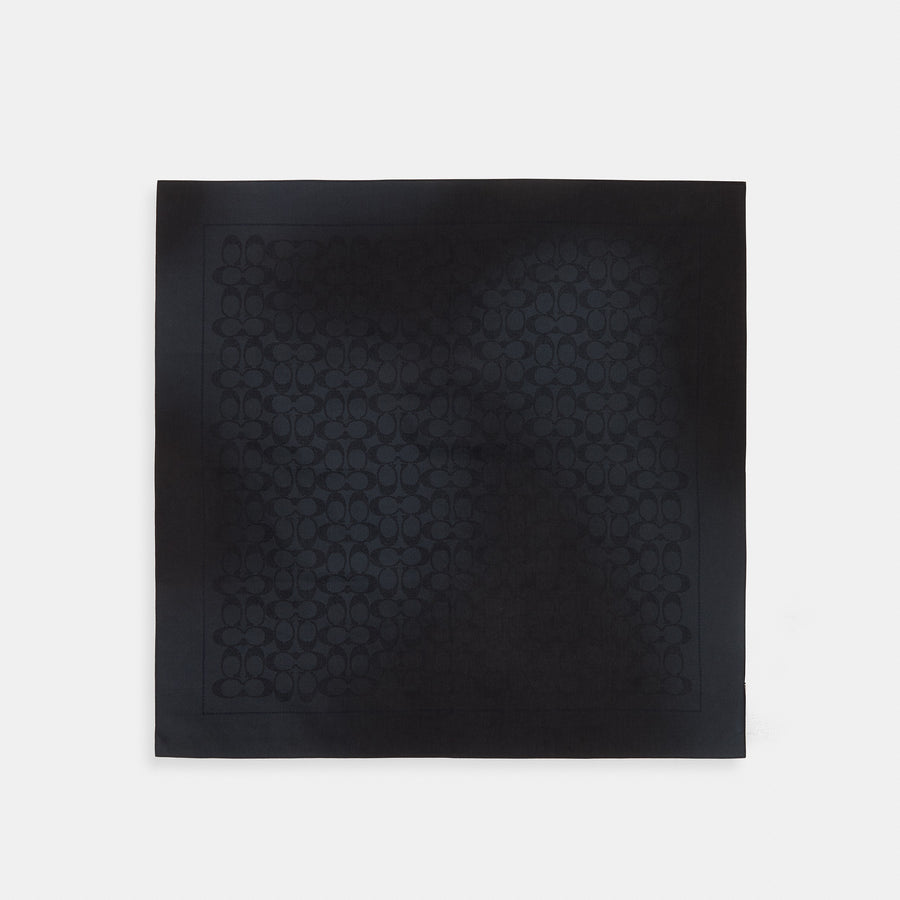 Coach Textured Signature Print Bandana - Black