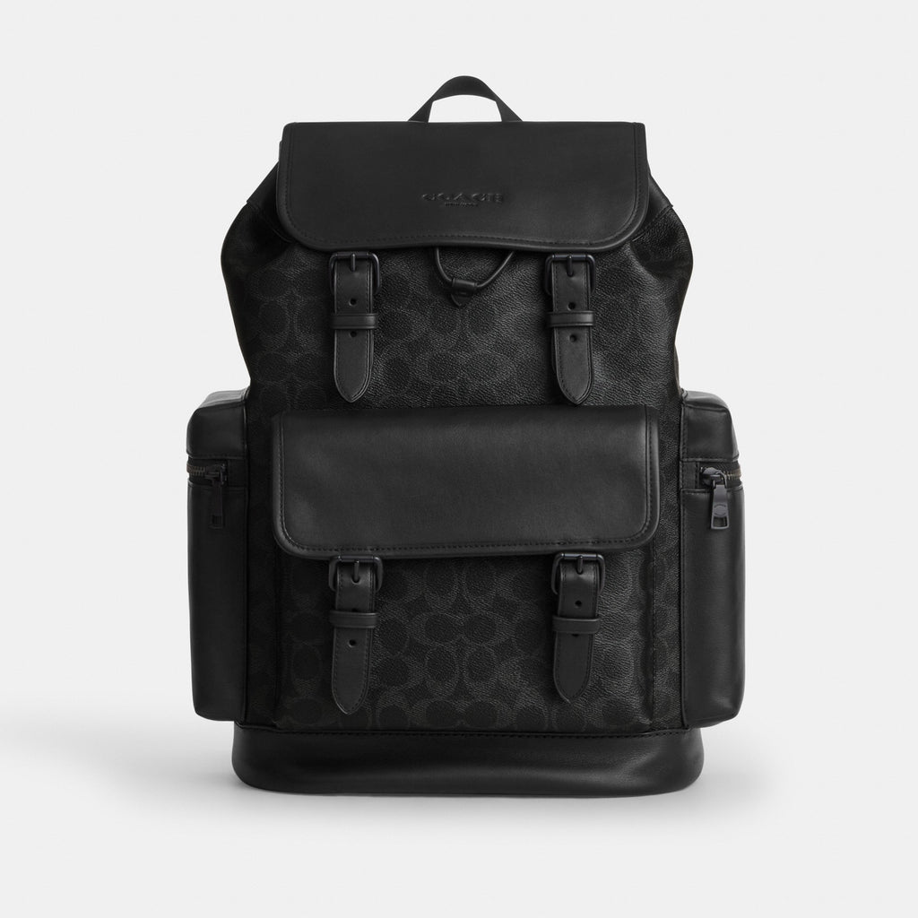 Coach Sprint Backpack In Signature Canvas - Matte Black/Black Signature