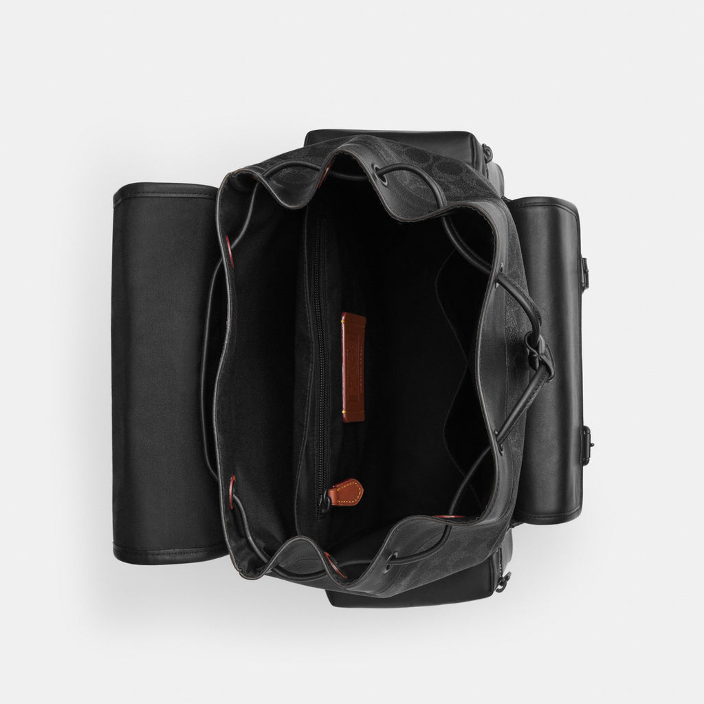 Coach Sprint Backpack In Signature Canvas - Matte Black/Black Signature