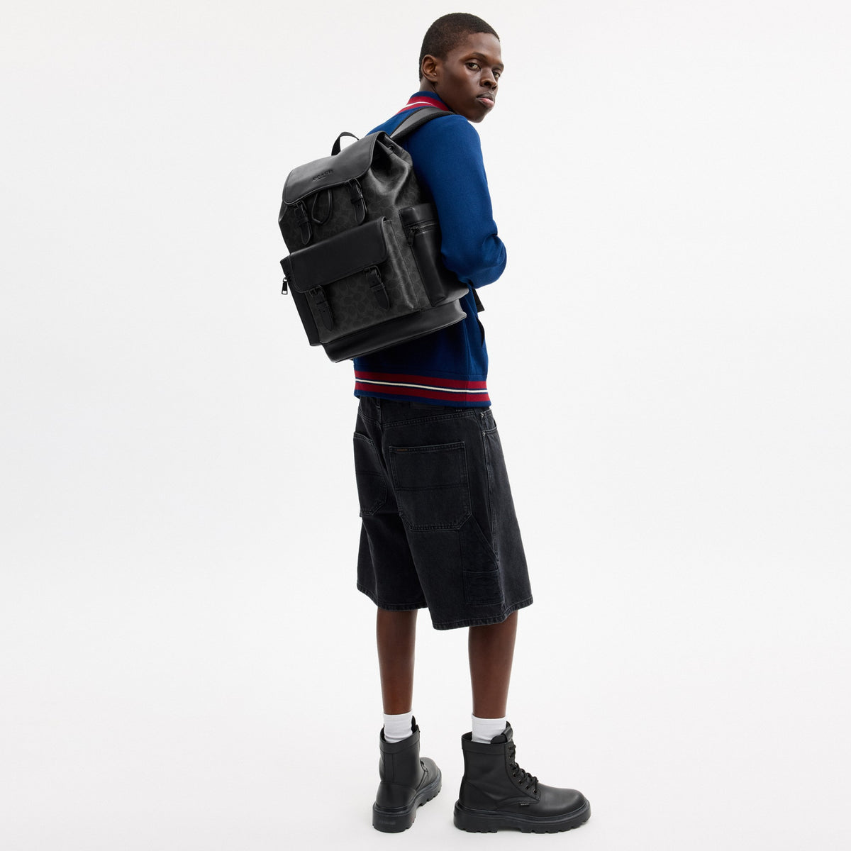 Coach Sprint Backpack In Signature Canvas - Matte Black/Black Signature