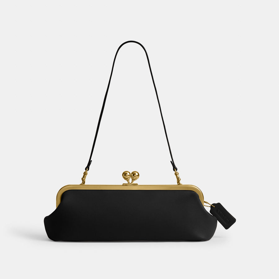 Coach Kisslock Frame Bag 30 - Brass/Black (Women's)