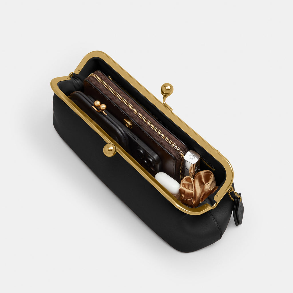 Coach Kisslock Frame Bag 30 - Brass/Black (7)