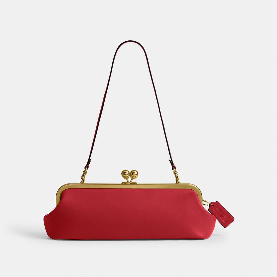 Coach Kisslock Frame Bag 30 - Brass/Poppy (Women's)