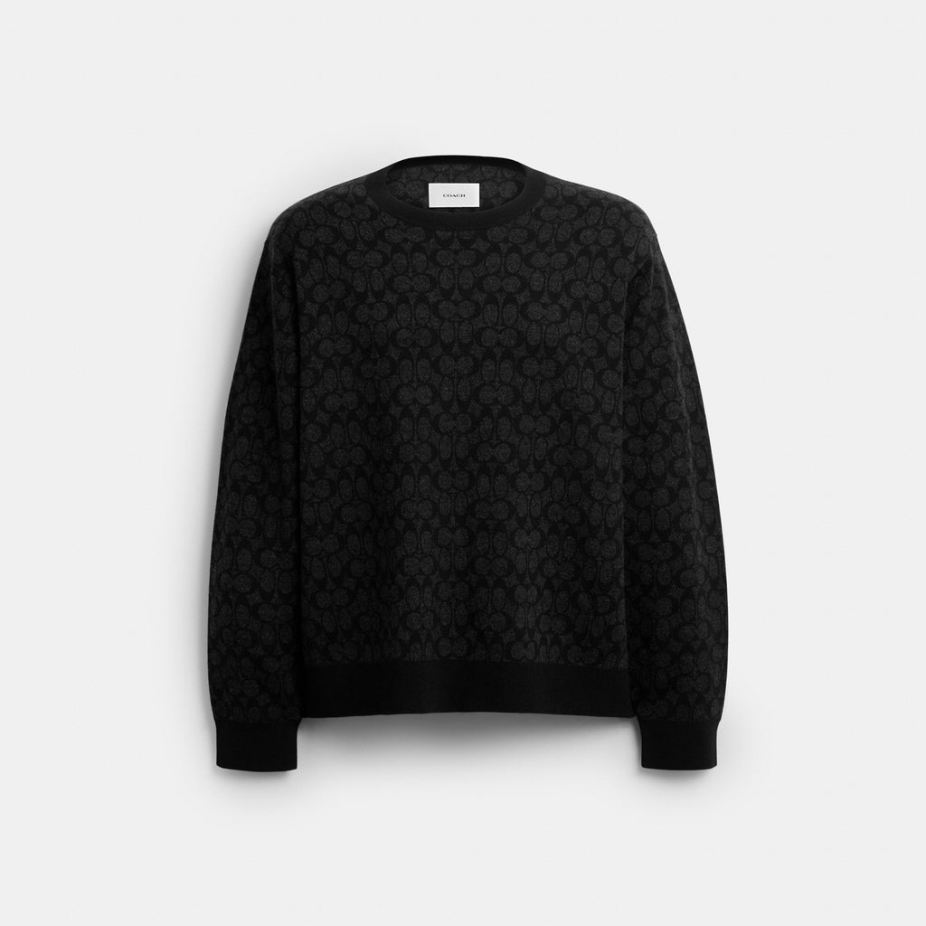 Coach Signature Crewneck Sweater - Black (Men's)