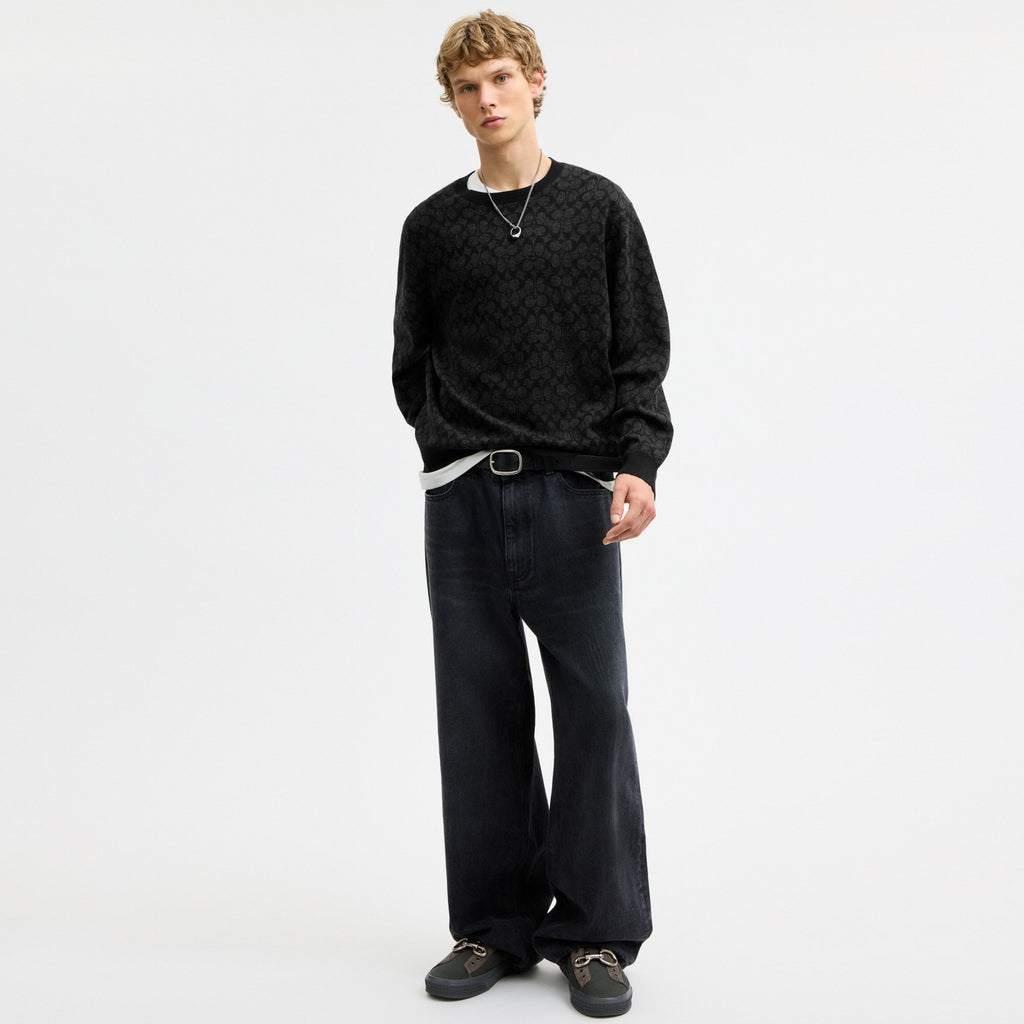 Coach Signature Crewneck Sweater - Black (Men's)