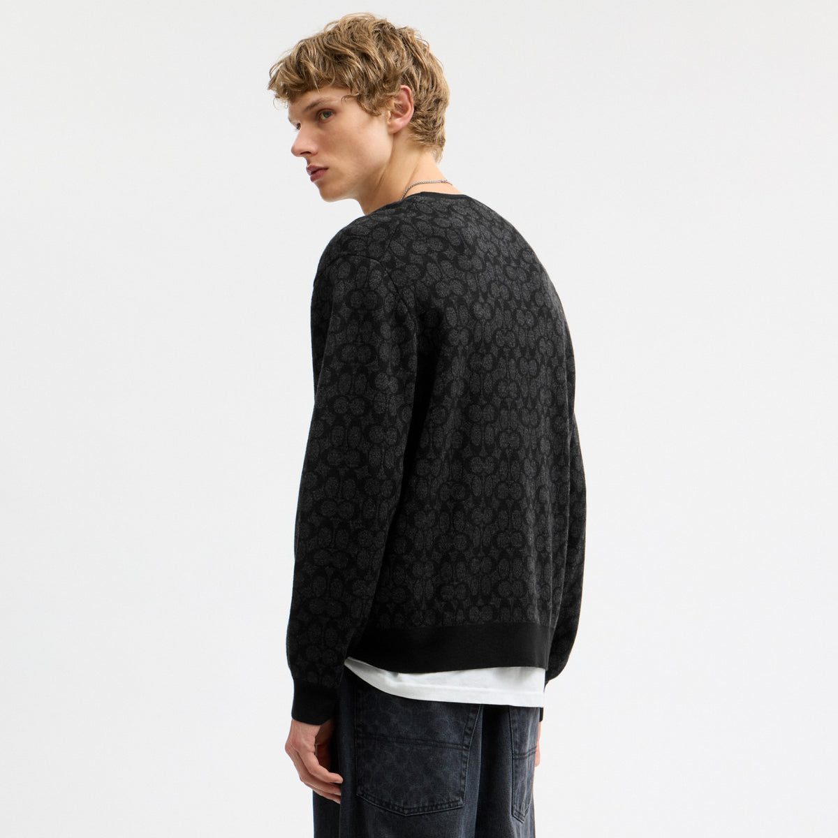 Coach Signature Crewneck Sweater - Black (Men's)