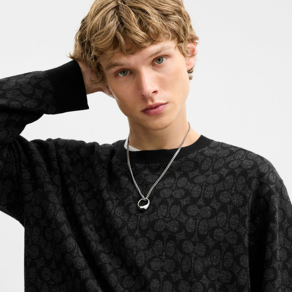 Coach Signature Crewneck Sweater - Black (Men's)