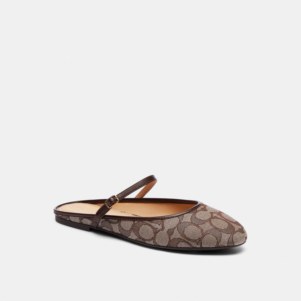 Coach Ballet Mule In Signature Jacquard - Oak/Maple (Women's)