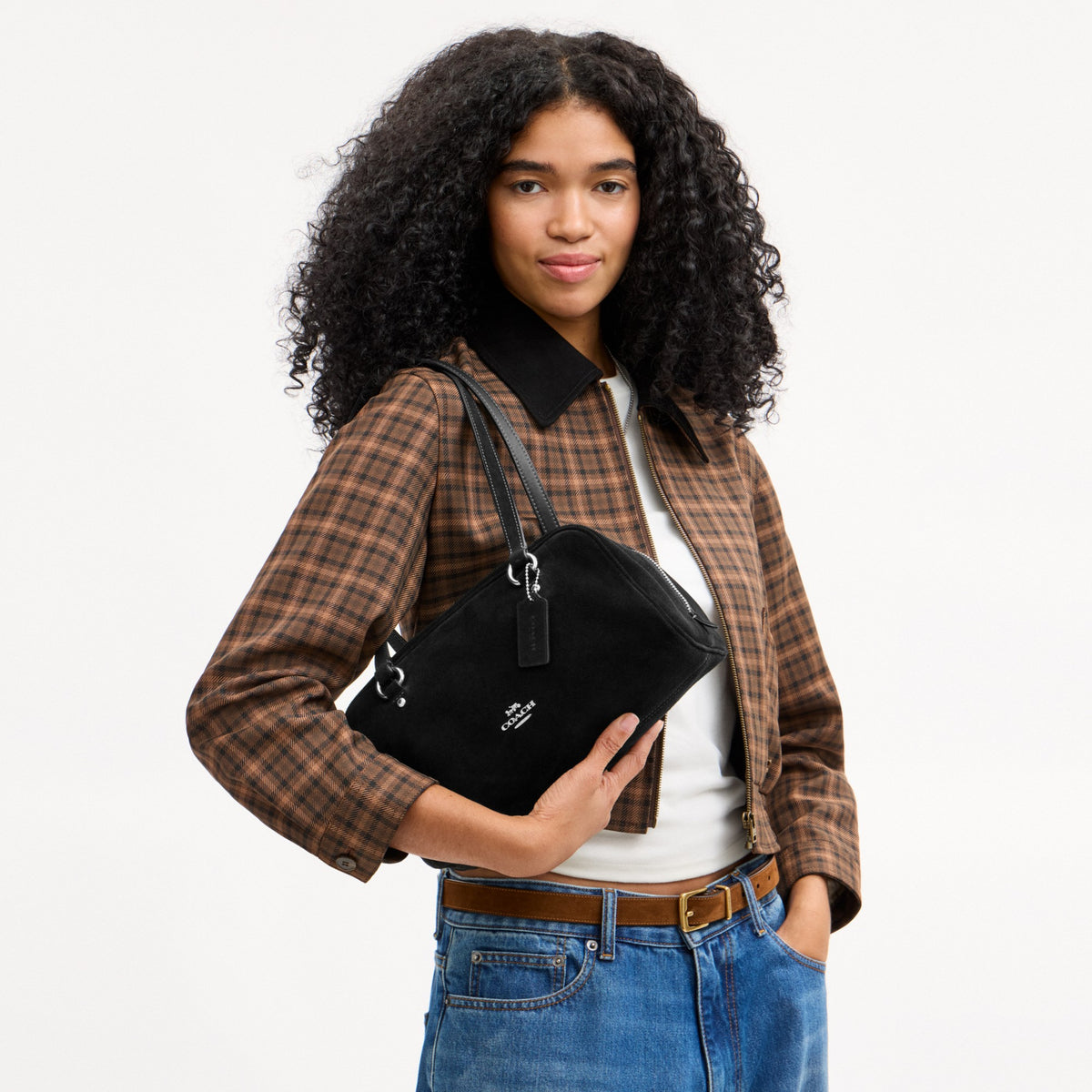 Coach Sydney Shoulder Bag - Silver/BLACK (Women's)