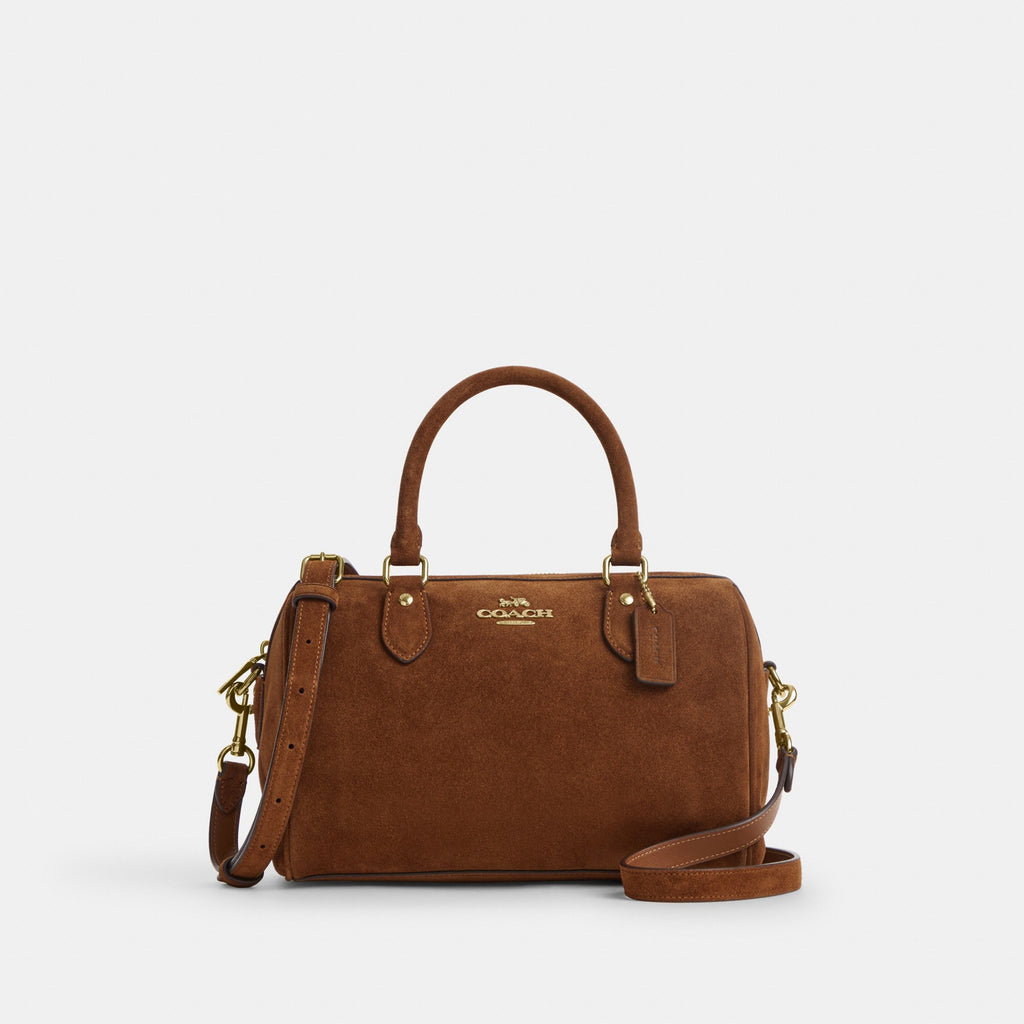 Coach Rowan Satchel Bag - Gold/Warm Brown (Women's)