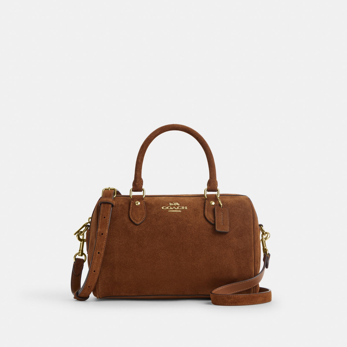 Coach Rowan Satchel Bag - Gold/Warm Brown (Women's)