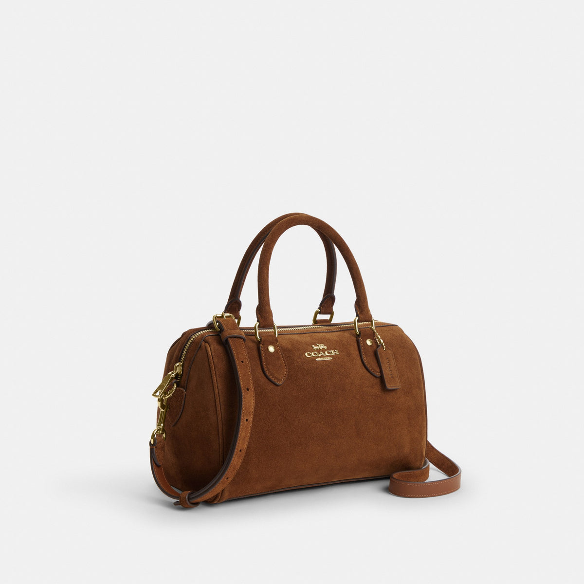Coach Rowan Satchel Bag - Gold/Warm Brown (Women's)