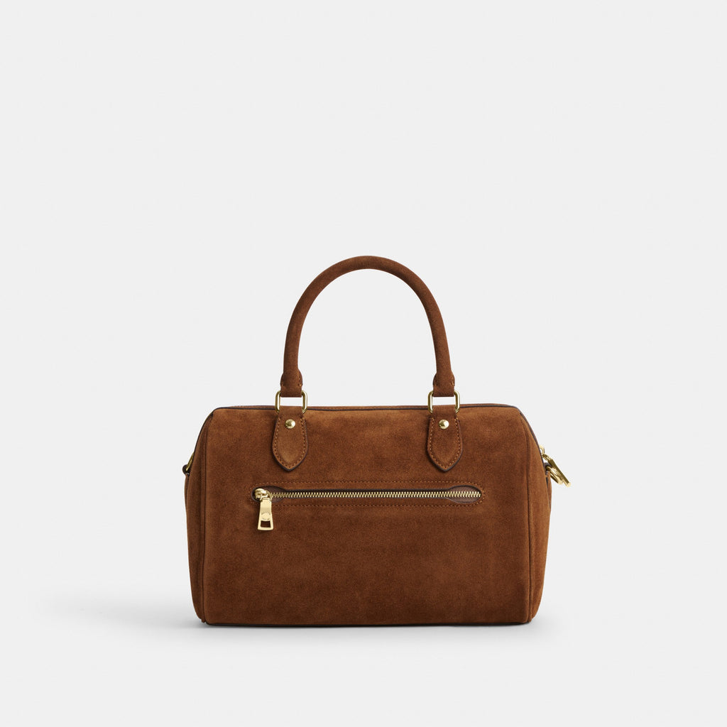 Coach Rowan Satchel Bag - Gold/Warm Brown (Women's)