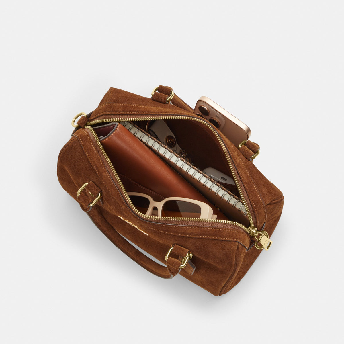 Coach Rowan Satchel Bag - Gold/Warm Brown (Women's)