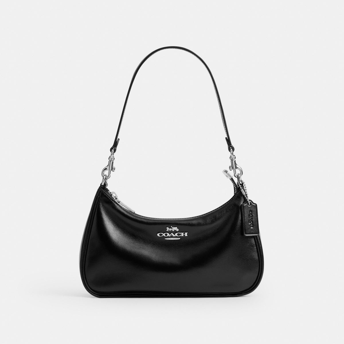 Coach Soft Teri Shoulder Bag - Silver/BLACK (Women's)
