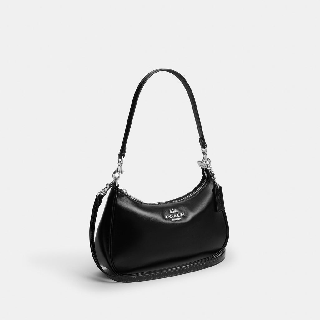 Coach Soft Teri Shoulder Bag - Silver/BLACK (Women's)