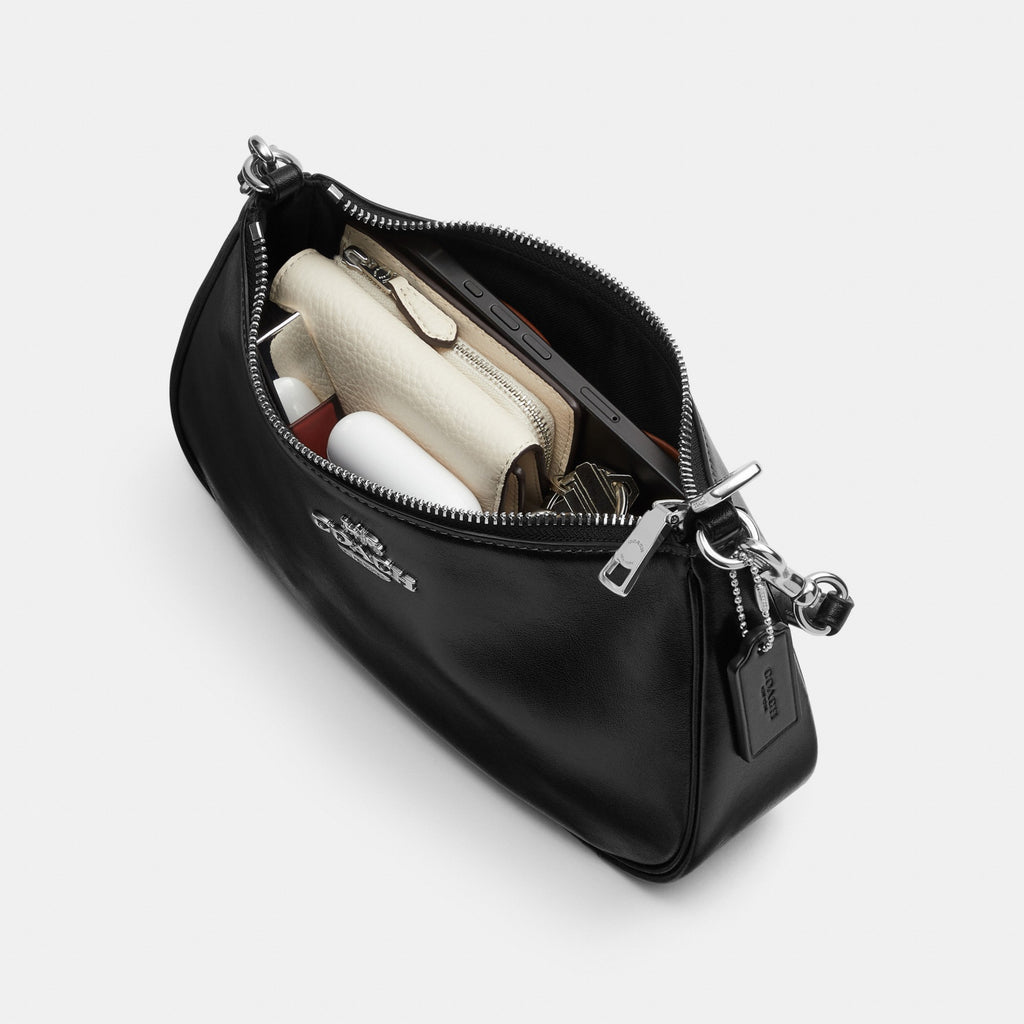 Coach Soft Teri Shoulder Bag - Silver/BLACK (Women's)