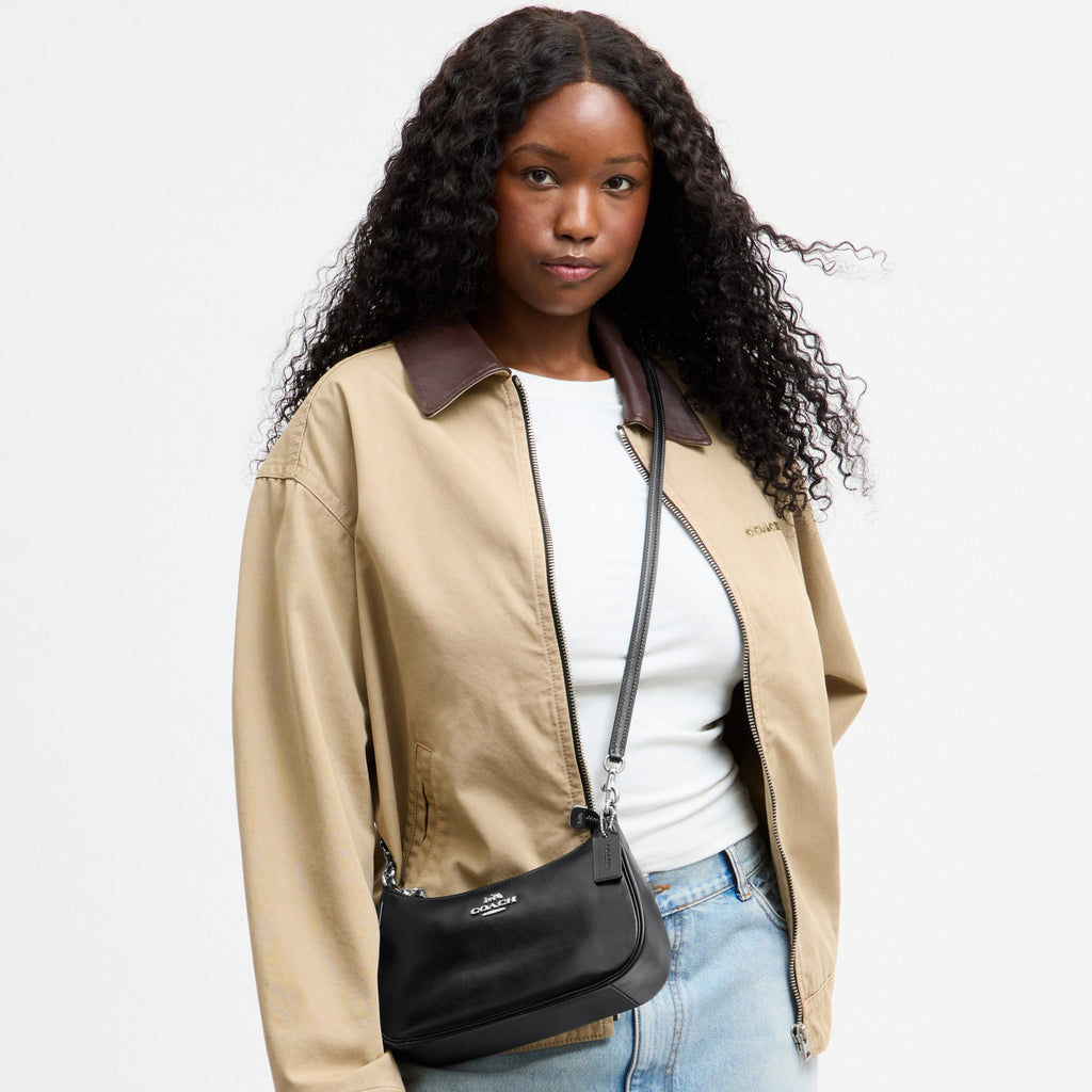 Coach Soft Teri Shoulder Bag - Silver/BLACK (Women's)