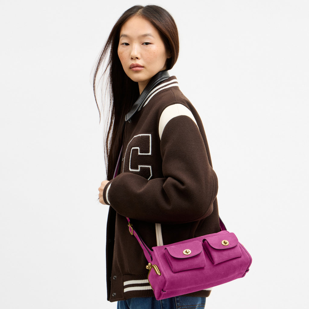 Coach Turnlock Haversack Bag 27 - Brass/Magenta (Women's)