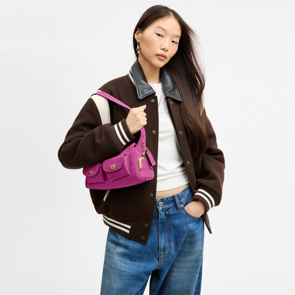 Coach Turnlock Haversack Bag 27 - Brass/Magenta (Women's)
