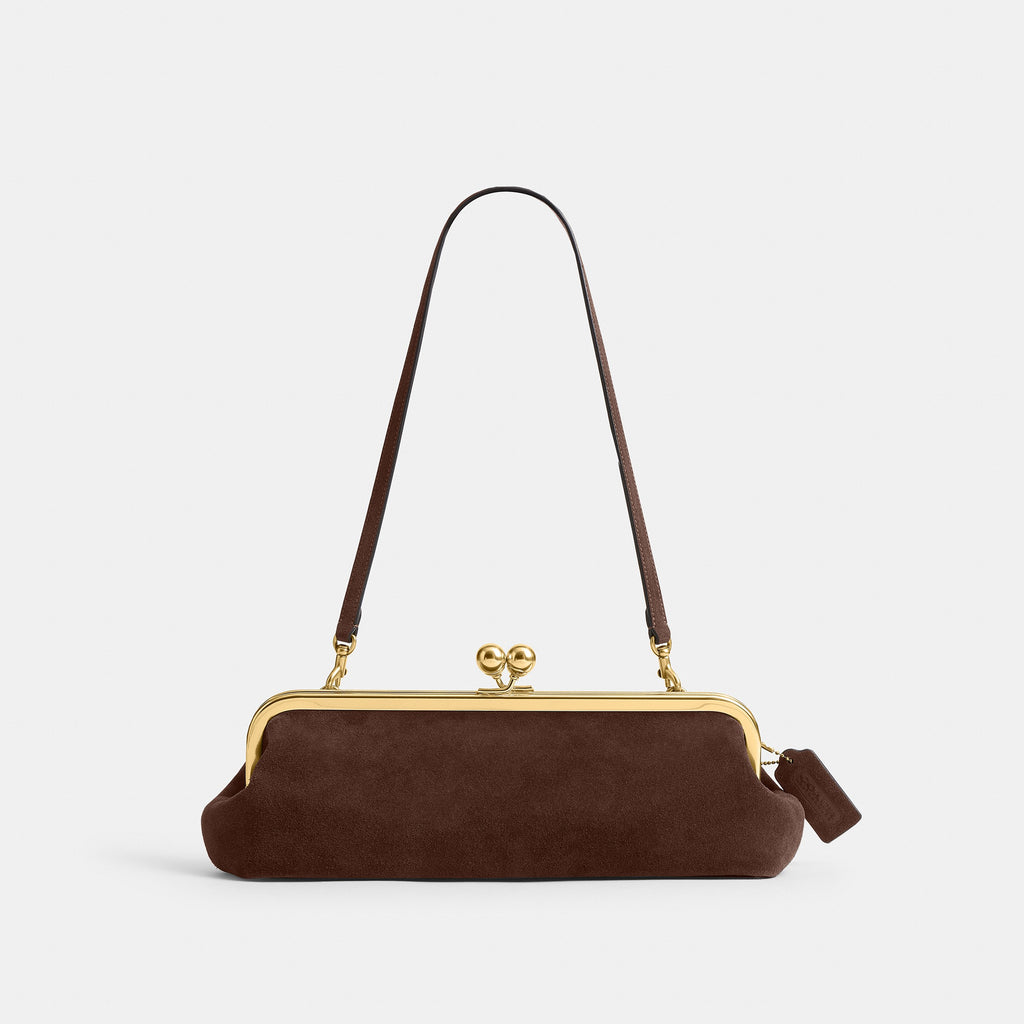 Coach Kisslock Frame Bag 30 - Brass/Dark Chocolate