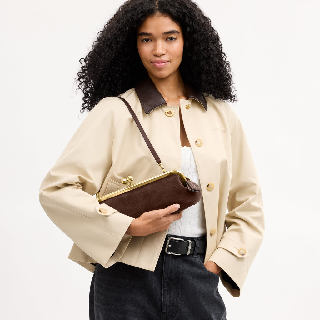 Coach Kisslock Frame Bag 30 - Brass/Dark Chocolate (5)
