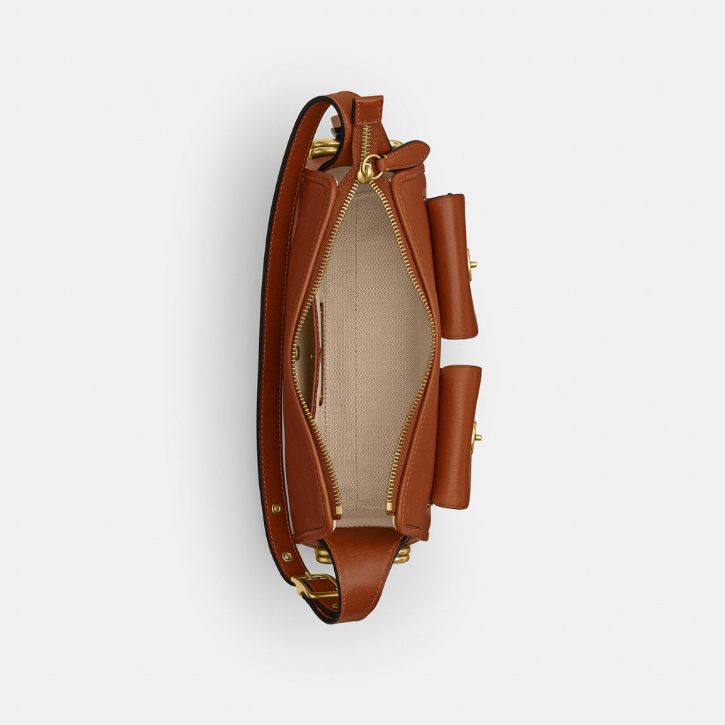 Coach Turnlock Haversack Bag 27 - Brass/Amber Brown (Women's)