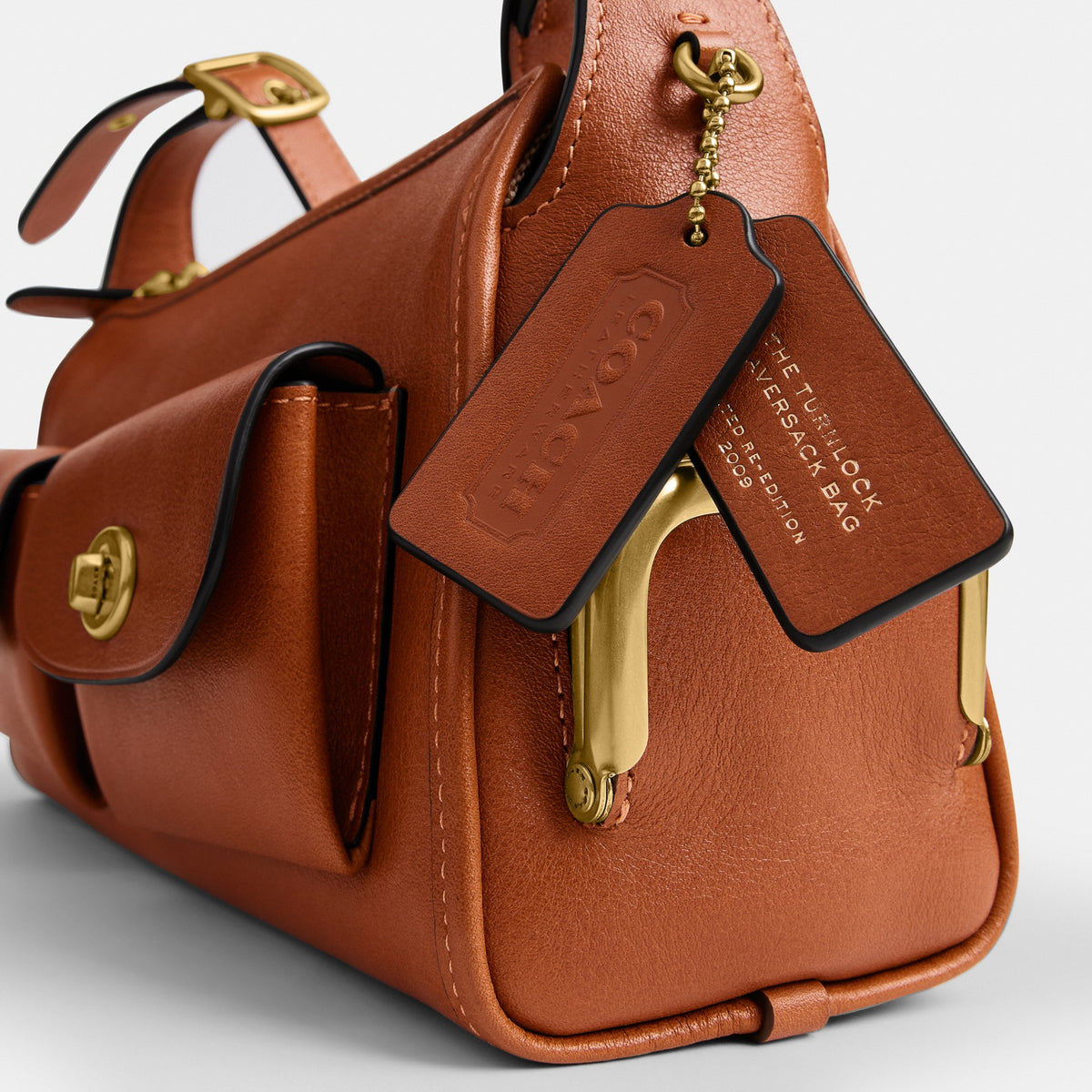Coach Turnlock Haversack Bag 27 - Brass/Amber Brown (Women's)