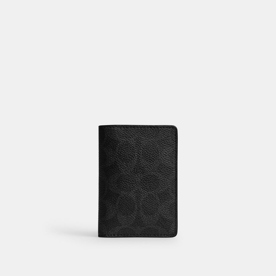 Coach Card Wallet In Signature Upcraftedleather - Black Signature (Men's)