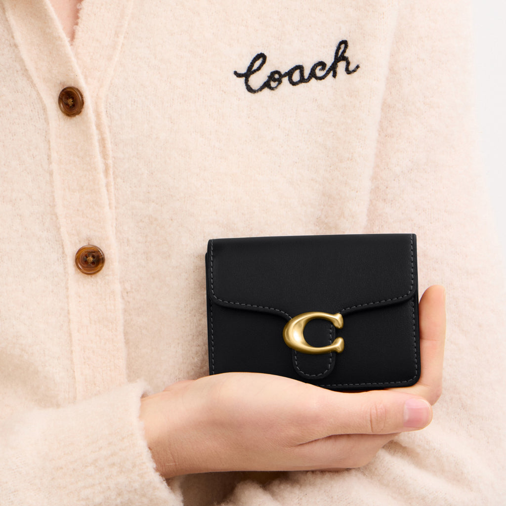 Coach Tabby Card Case - Brass/Black (Women's)