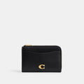 Coach Essential Key Zip Card Case - Brass/Black