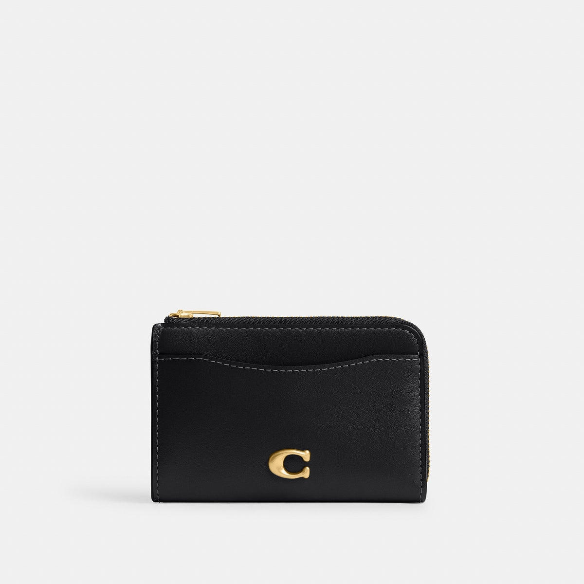 Coach Essential Key Zip Card Case - Brass/Black